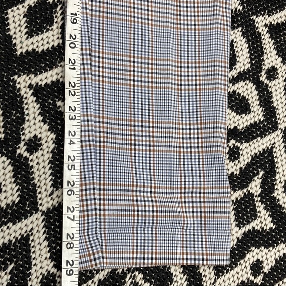 H&M plaid pants elastic waist cuffed hem office business casual - Picture 3 of 7